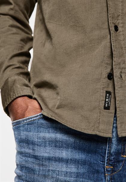 Cordhemd mit Knopfleiste mocha brown