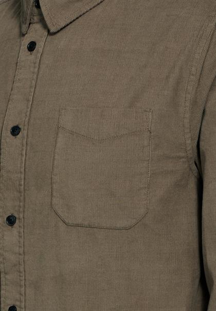 Cordhemd mit Knopfleiste mocha brown
