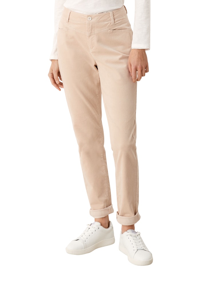 s.Oliver Damen Hose Cordhose beige bequem online kaufen bei