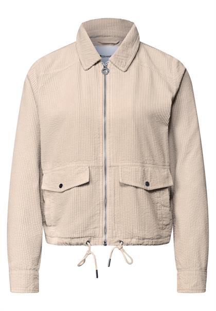 Cordjacke mit Hemdkragen und Zipper clay sand