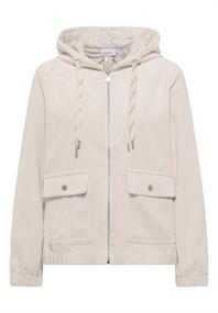 Cordjacke mit Kapuze oat milk beige