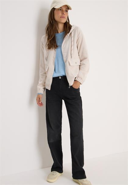 Cordjacke mit Kapuze oat milk beige