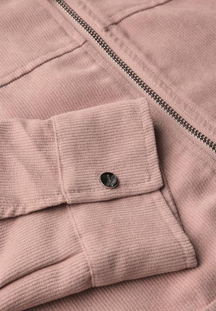 Cordjacke mit Zipper faded rose