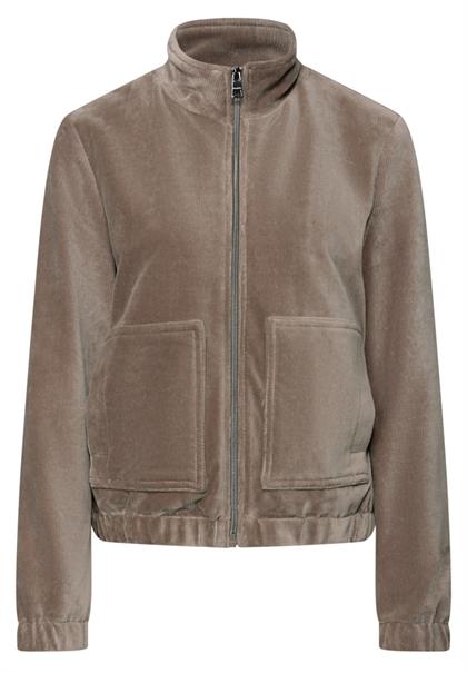 Cordjacke mit Zipper silk brown