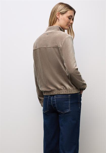 Cordjacke mit Zipper silk brown