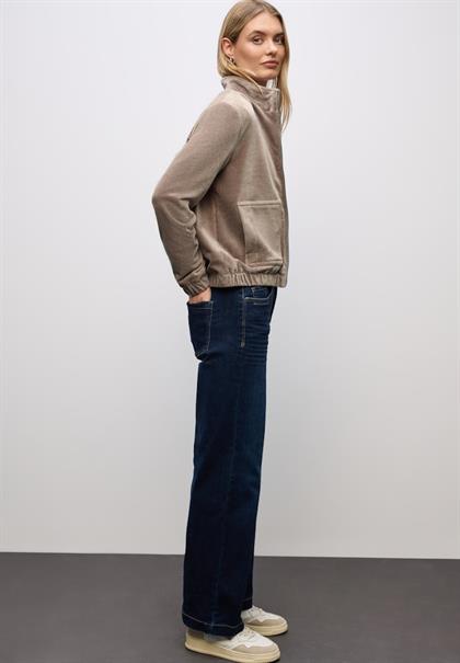 Cordjacke mit Zipper silk brown
