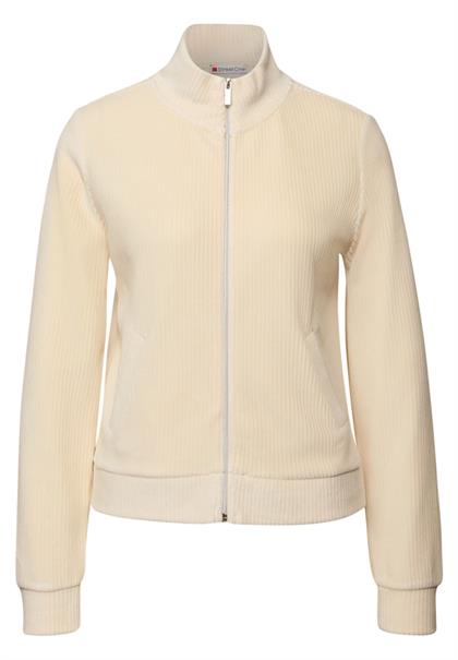 Cordjacke mit Zipper soft beige