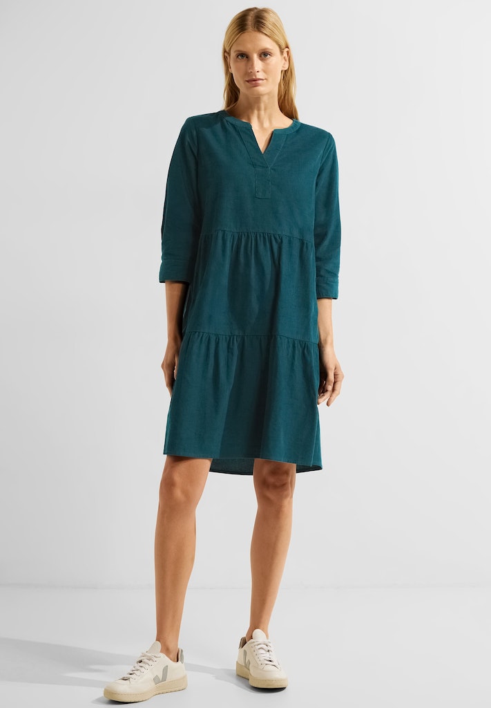 Cecil Damen Kleid Cordkleid mit 3/4-Arm deep lake green bequem online  kaufen bei | Sweatkleider