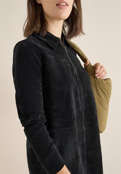 Cordkleid mit Zipper black