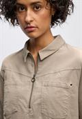 Cordkleid mit Zipper morning beige