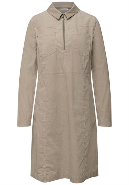 Cordkleid mit Zipper morning beige