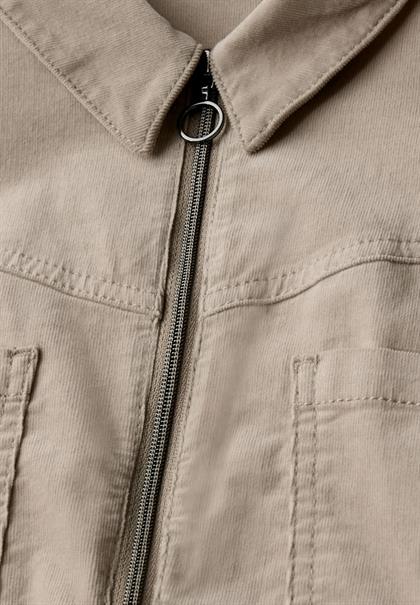 Cordkleid mit Zipper morning beige