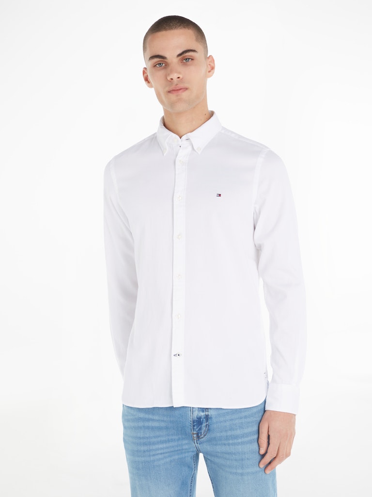Tommy Hilfiger Herren Langarmhemd CORE FLEX DOBBY SF SHIRT calm 