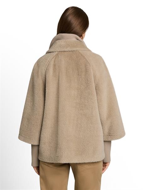 Cosy Cape Jacke im 2-in-1-Look soft taupe grey