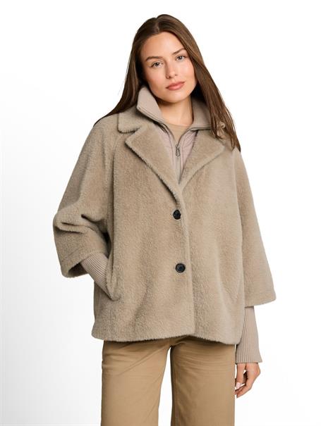 Cosy Cape Jacke im 2-in-1-Look soft taupe grey