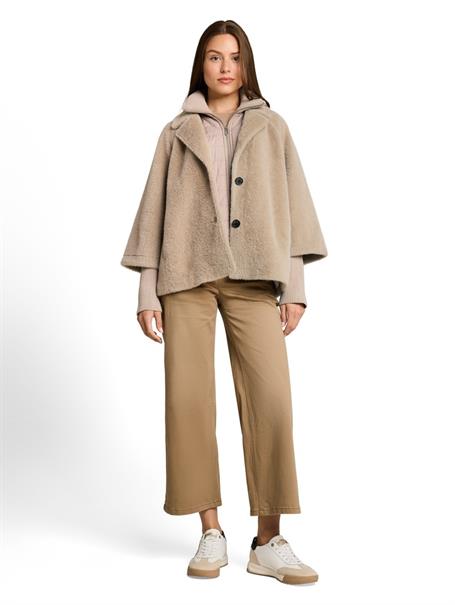 Cosy Cape Jacke im 2-in-1-Look soft taupe grey