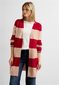 Cosy Cardigan mit Streifen casual red melange