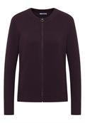Cosy Cardigan mit Zipper eggplant red melange