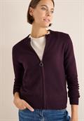 Cosy Cardigan mit Zipper eggplant red melange