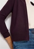 Cosy Cardigan mit Zipper eggplant red melange