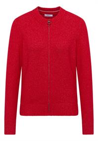 Cosy Cardigan mit Zipper fiery red melange
