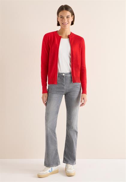 Cosy Cardigan mit Zipper fiery red melange