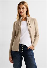Cosy Cardigan mit Zipper hazelnut melange