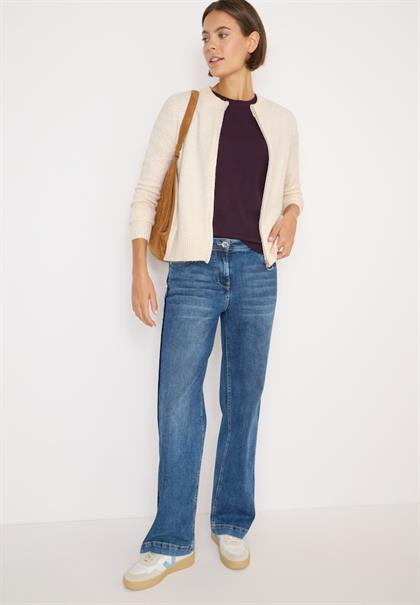 Cosy Cardigan mit Zipper oat milk beige melange