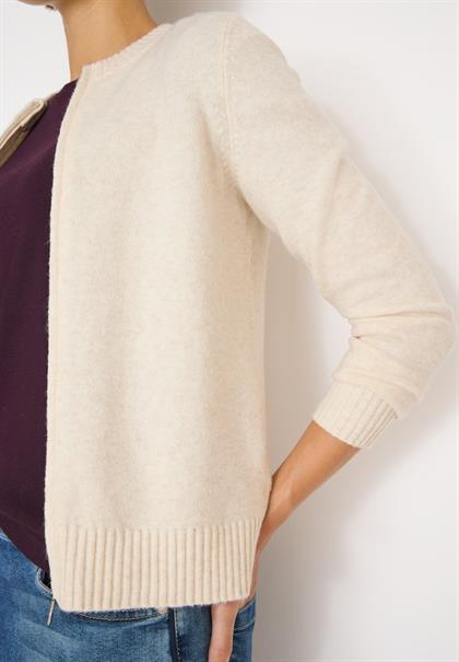 Cosy Cardigan mit Zipper oat milk beige melange