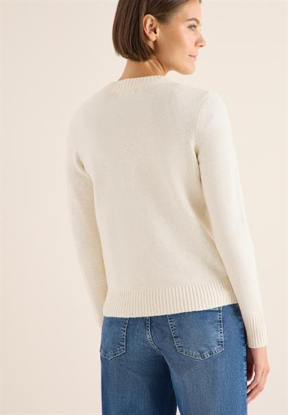 Cosy Cardigan mit Zipper oat milk beige melange