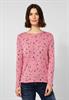 Cosy Langarmshirt in Melange dynamic pink melange