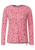Cosy Langarmshirt in Melange dynamic pink melange