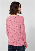 Cosy Langarmshirt in Melange dynamic pink melange