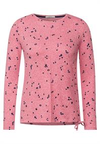 Cosy Langarmshirt in Melange dynamic pink melange