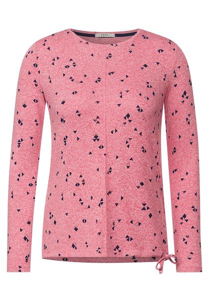 Cosy Langarmshirt in Melange dynamic pink melange