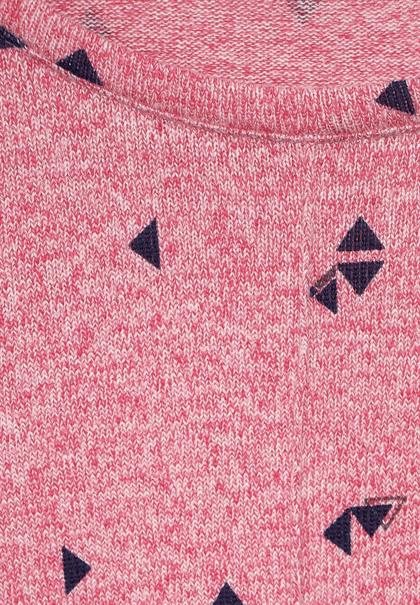 Cosy Langarmshirt in Melange dynamic pink melange