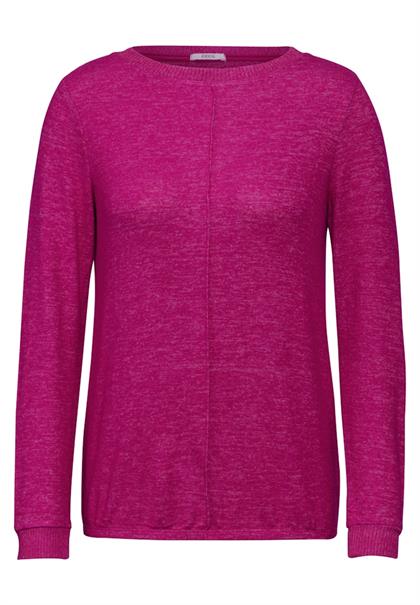 Cosy Langarmshirt jewel pink melange