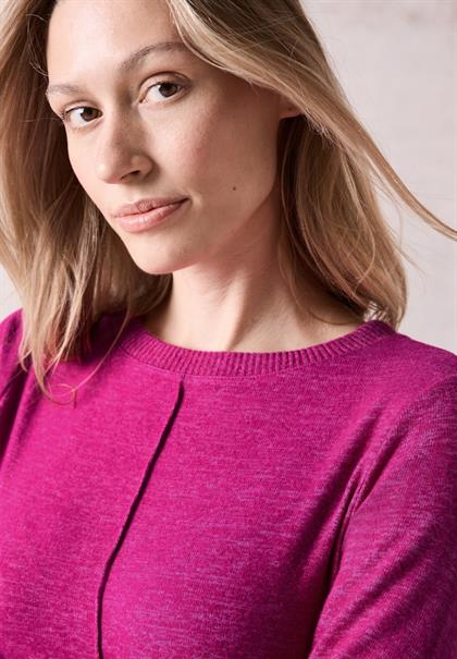 Cosy Langarmshirt jewel pink melange