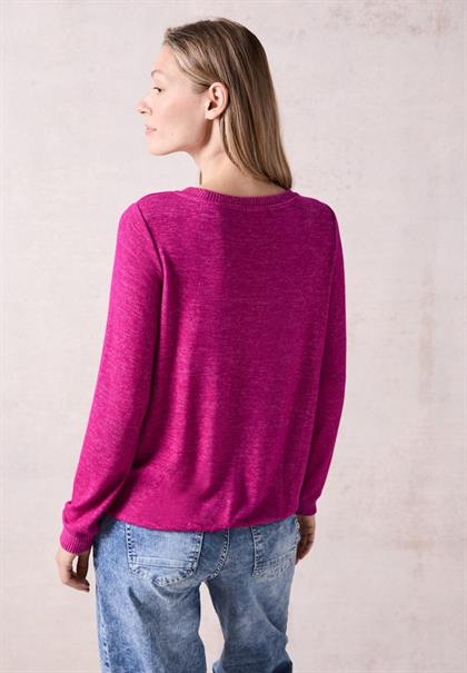 Cosy Langarmshirt jewel pink melange