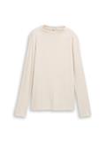 Cosy Langarmshirt mit Stehkragen sand stone beige melange
