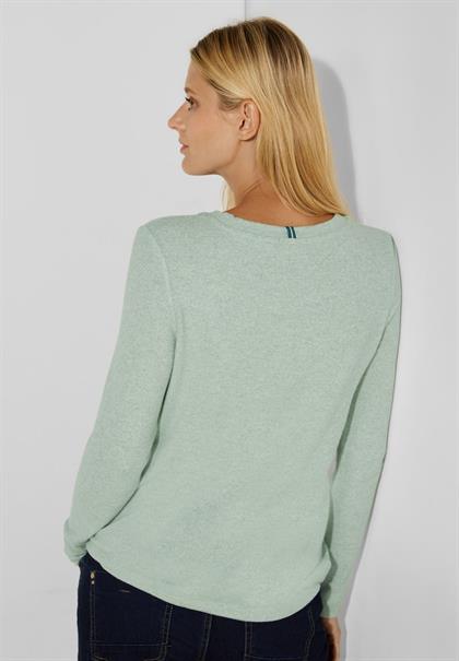Cosy Melange Langarmshirt clear sage green melange