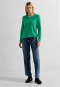 Cosy Melange Langarmshirt easy green melange