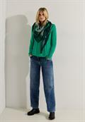 Cosy Melange Langarmshirt easy green melange