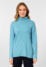 Cosy Pullover mit Rollkragen aquatic blue melange