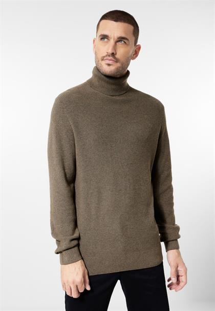 Cosy Rollkragenpullover dune brown melange