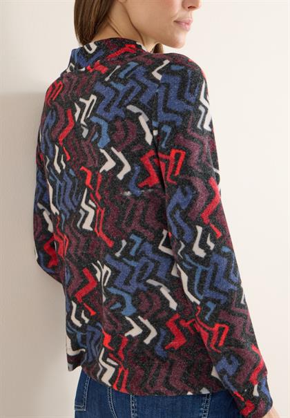 Cosy Shirt mit Grafikmuster black multi melange