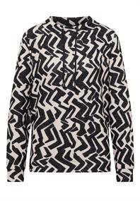 Cosy Shirt mit Grafikmuster light greige melange