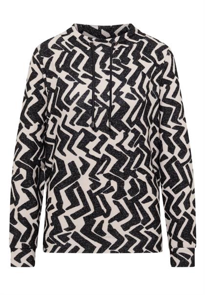 Cosy Shirt mit Grafikmuster light greige melange