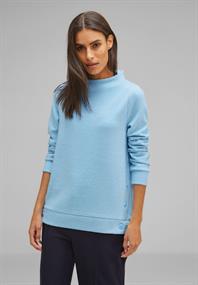 Cosy Shirt mit Knopfdetail light aquamarine blue mel.