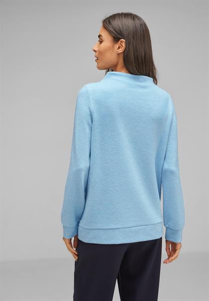 Cosy Shirt mit Knopfdetail light aquamarine blue mel.